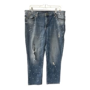 Rock & Republic Distressed Paint Splattered Jeans Size 16M Women